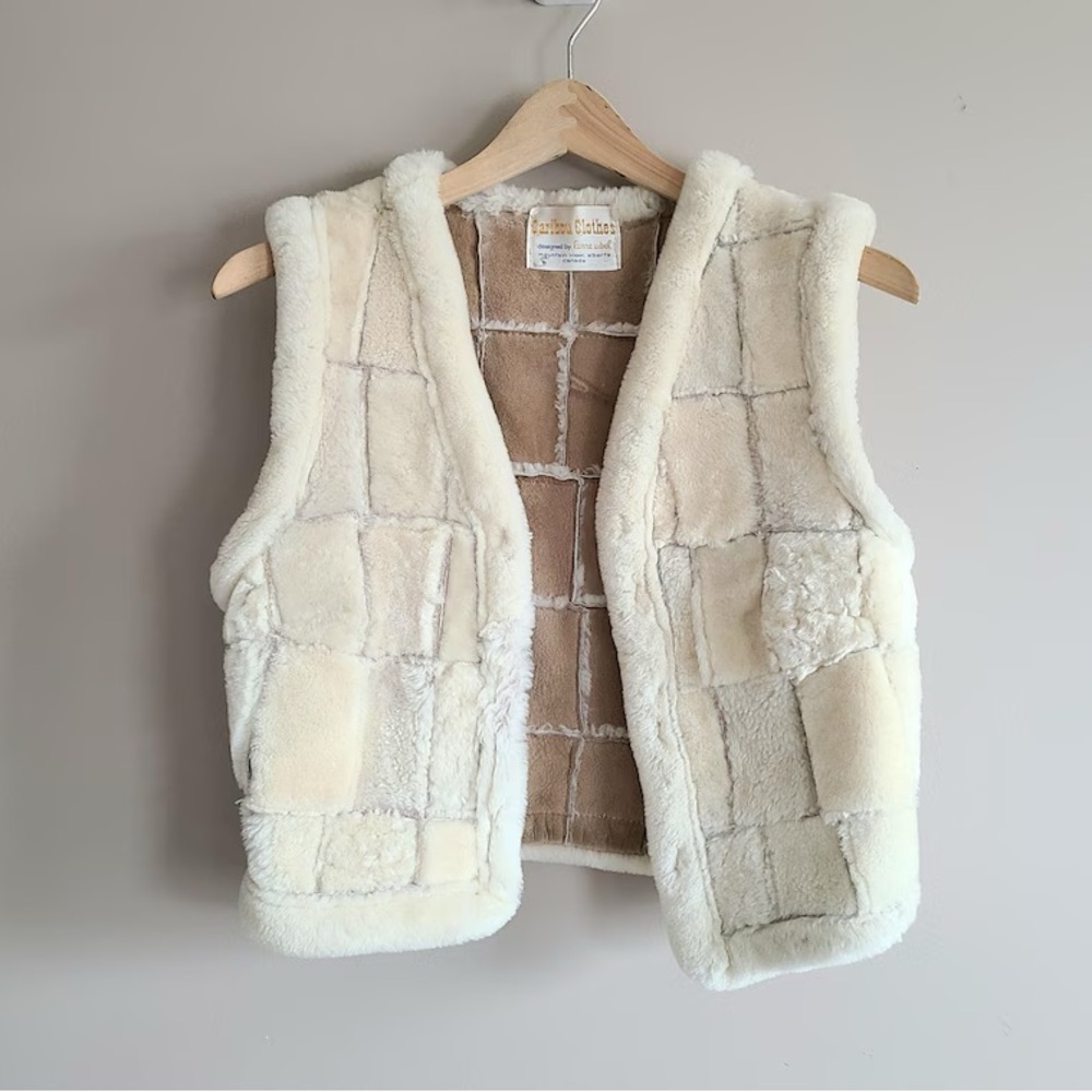 Vintage Cream Shearling Vest